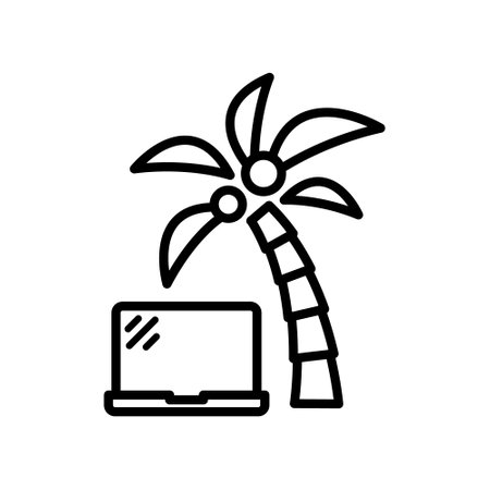 freelance work outline vector iconのイラスト素材