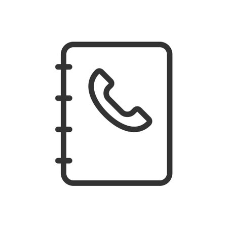 Phone Book outline vector iconのイラスト素材