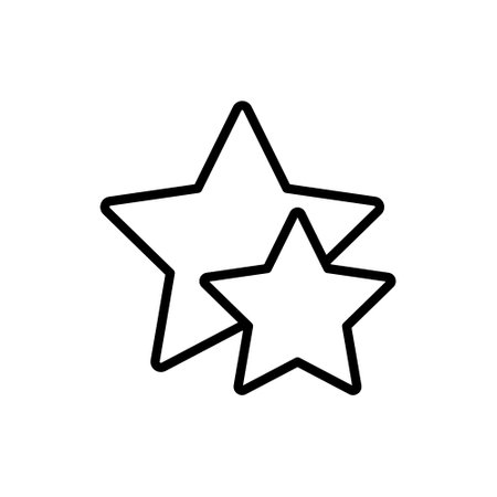 Two Stars outline vector icon