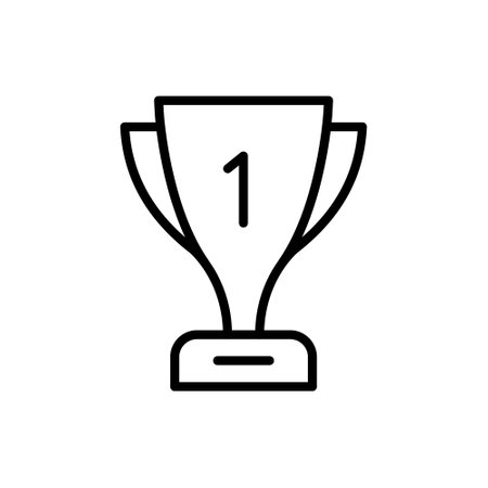 Trophy Cup outline vector iconのイラスト素材