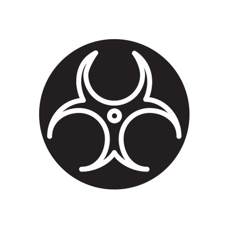 Biohazard glyph vector icon isolatedのイラスト素材