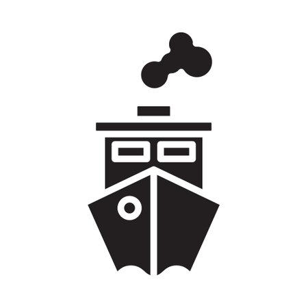 Ship Pollution glyph vector icon isolatedのイラスト素材