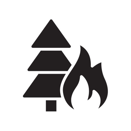 Fire In Forest glyph vector iconのイラスト素材
