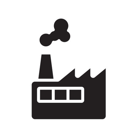 Factory Pollution glyph vector iconのイラスト素材