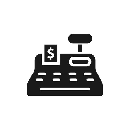 Cash Register glyph vector iconのイラスト素材