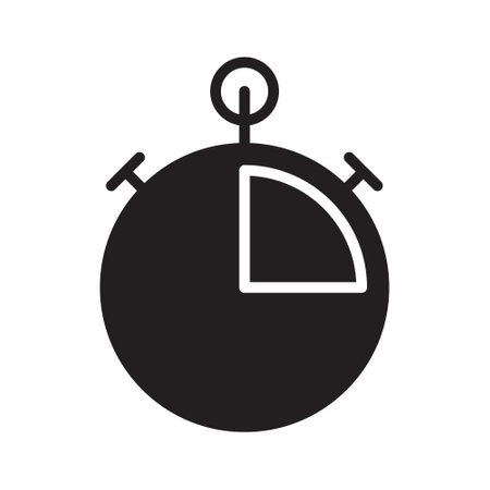 Stopwatch glyph vector icon isolatedのイラスト素材