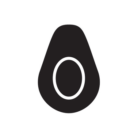 Avocado glyph vector icon isolatedのイラスト素材