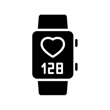 smartwatch glyph vector icon isolatedのイラスト素材