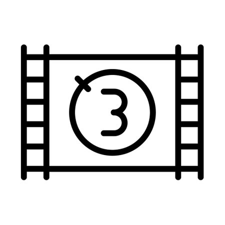 old movie countdown outline vector iconのイラスト素材