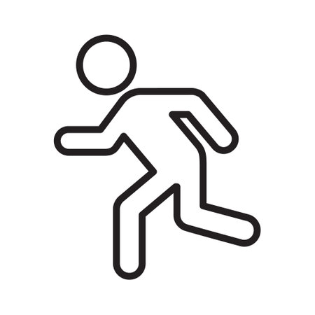 Run outline vector icon isolatedのイラスト素材