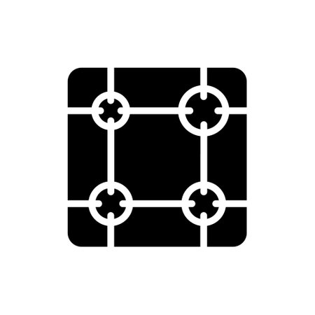 Gas stove glyph vector icon isolatedのイラスト素材