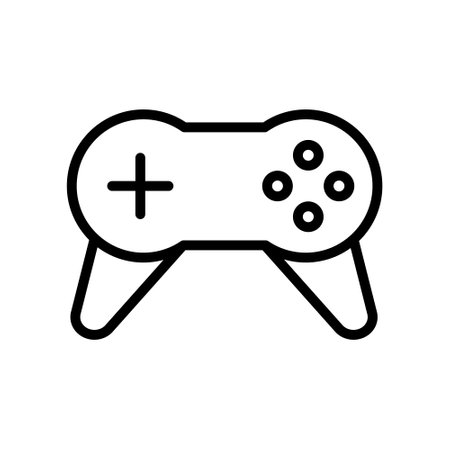 Joystick outline vector icon isolated