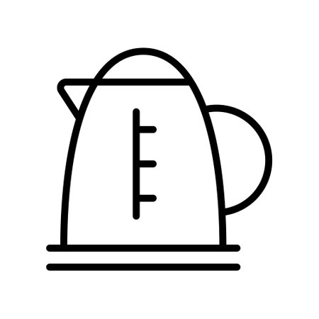 Electric kettle outline vector icon isolatedのイラスト素材