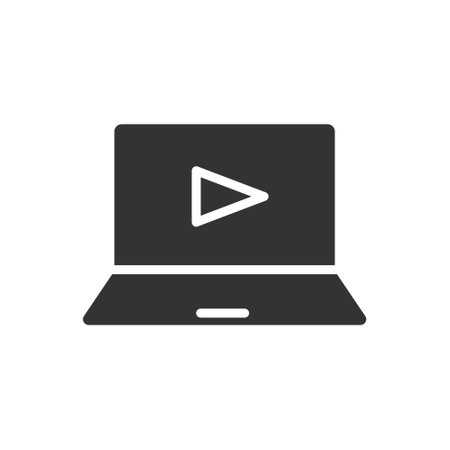 Laptop glyph vector icon isolatedのイラスト素材