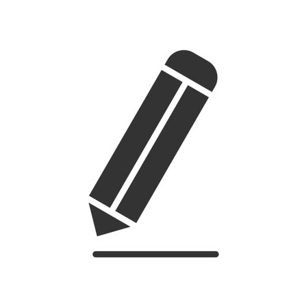 Pencil glyph vector icon isolatedのイラスト素材