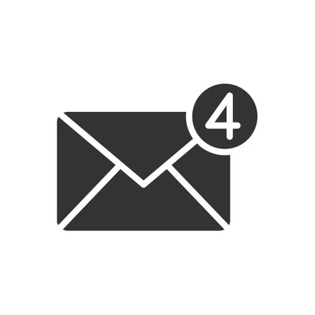 Incoming messages glyph vector icon isolatedのイラスト素材