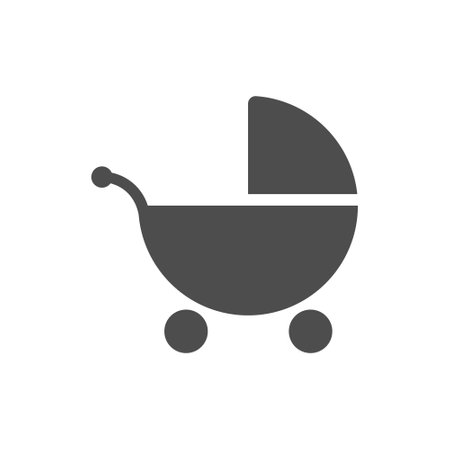 Baby stroller glyph vector iconのイラスト素材