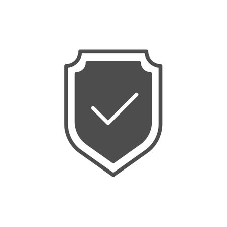 Shield glyph vector iconのイラスト素材