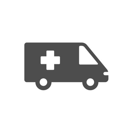 Ambulance glyph vector iconのイラスト素材