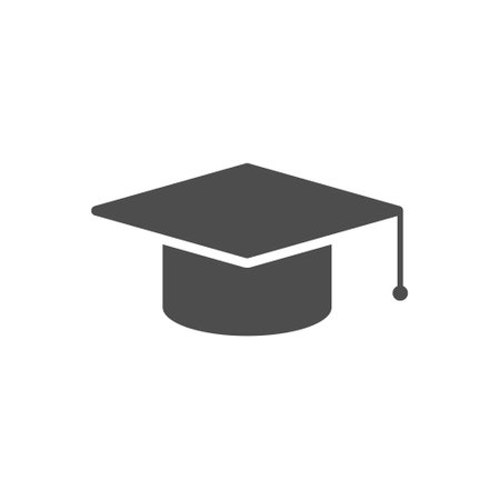 Bachelor hat glyph vector iconのイラスト素材