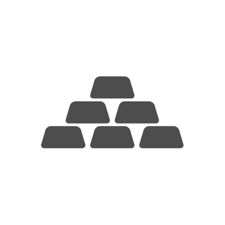 Gold bars glyph vector iconのイラスト素材