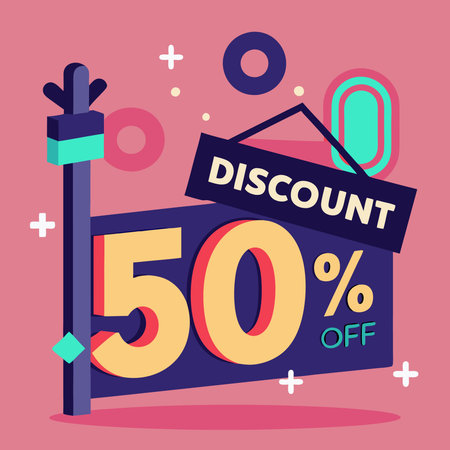 50 percent discount vector illustrationのイラスト素材