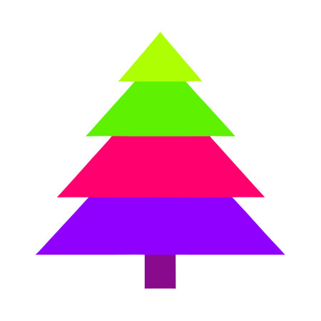 Geometric neon Christmas tree iconのイラスト素材