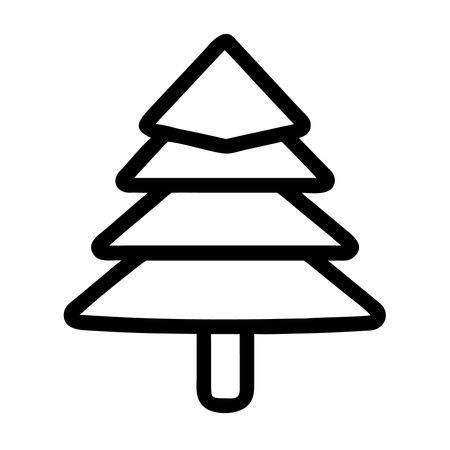 Christmas tree outline vector iconのイラスト素材