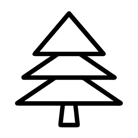 Christmas tree outline vector iconのイラスト素材