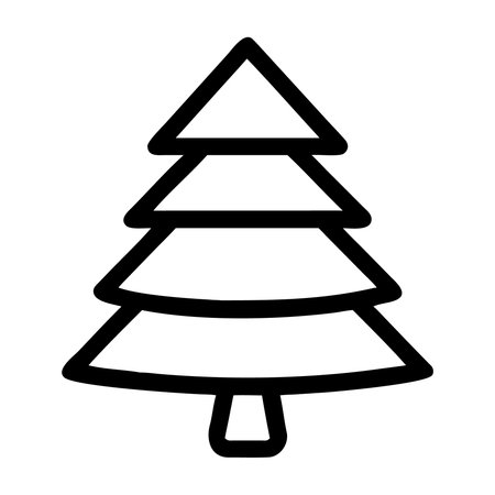 Christmas tree outline vector iconのイラスト素材