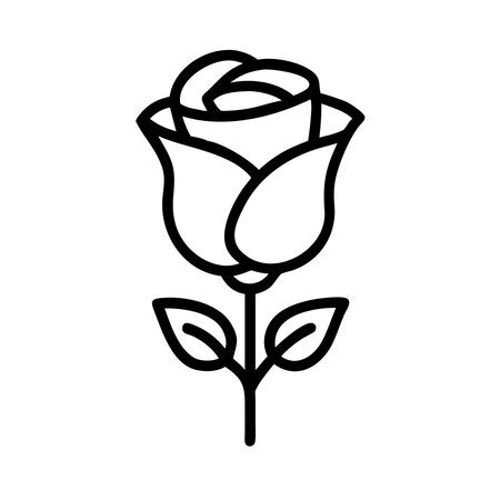 rose outline vector iconのイラスト素材