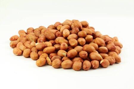 peanuts peeled in white background