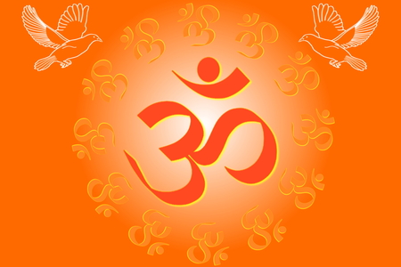 om religious symbols and meditating peace healing related background