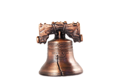 small liberty bell idol reproduction isolated on white backgroundの写真素材