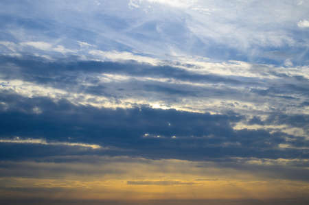 Photo of the evening sunset sky in autumn
