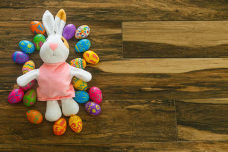 Easter pink toy rabbitの写真素材