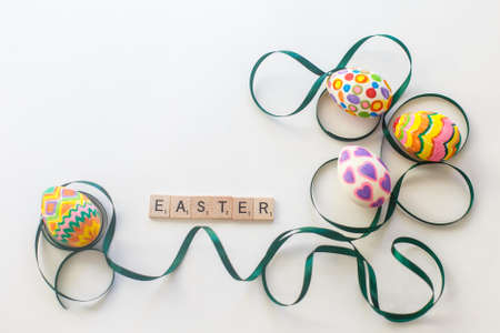 Bright wonderful easter eggsの写真素材