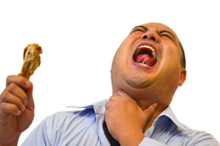 Stuck in Throat 2  severe pain   Dont eat to fast  の写真素材