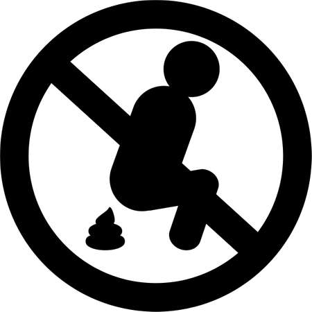 No shitting here! (white)のイラスト素材