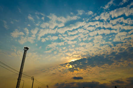 Golden sunset beyong the capital city, creating a diversity sceneの写真素材