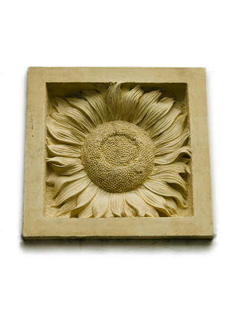 A stone inscription of a Sunflowerの写真素材