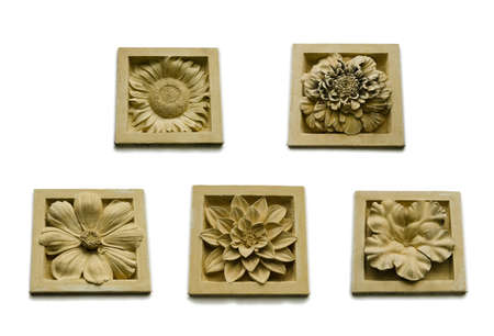 Set of stone Flower collection  small size の写真素材