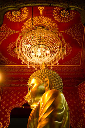 Side of the Grand-Golden Buddha  in an ancient temple in Bangkok, Thailandのeditorial素材