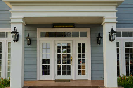 Residential entrance with a classic European style.のeditorial素材
