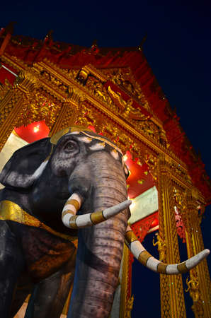 Elephant always take an important role in the Buddha's time and it's the symbol of Thailand---this picture is taken in Wat semeannari, Bangkokの写真素材