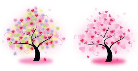 Tree of Hearts  vector  - setのイラスト素材