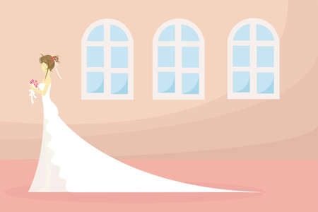A bride is waiting... or is this woman waiting for the day to be a bride? Create by vectorのイラスト素材