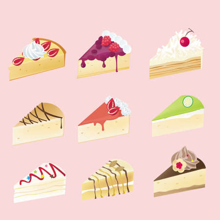 Fancy cheesecake  with 9 different lookのイラスト素材