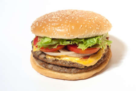 Hamburger on white isolation backgroundの写真素材
