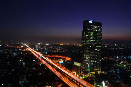 Two highways passing through the capital city are like veins of Bangkok の写真素材